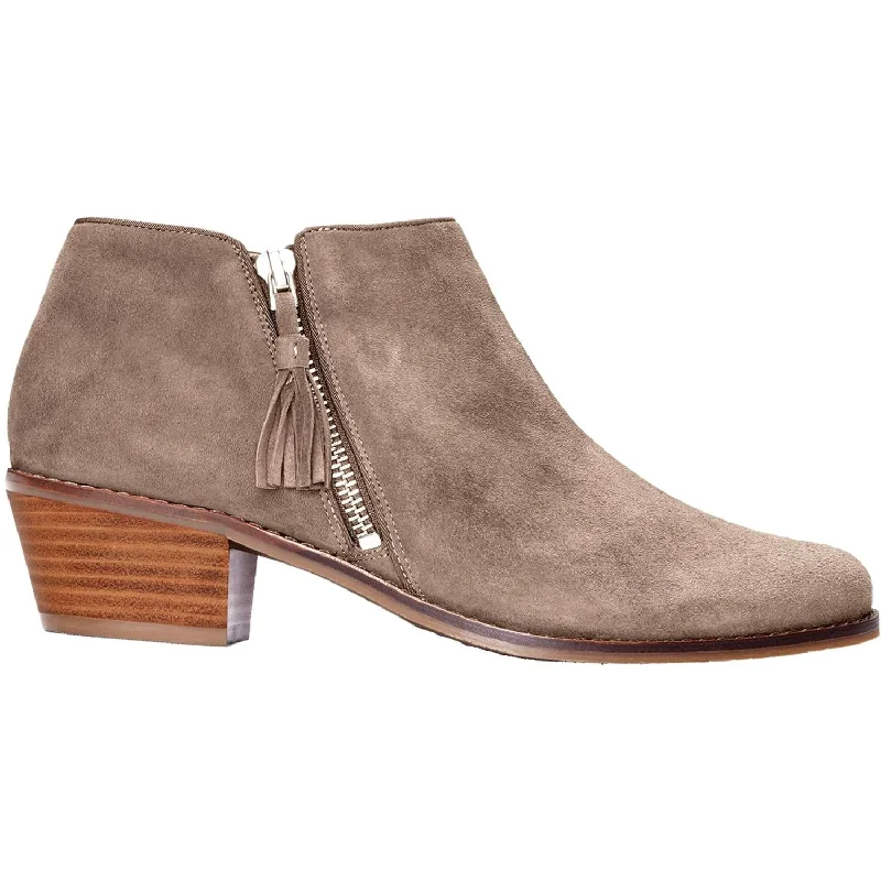 Booties for chic fashion-Women's Vionic Serena Greige Suede