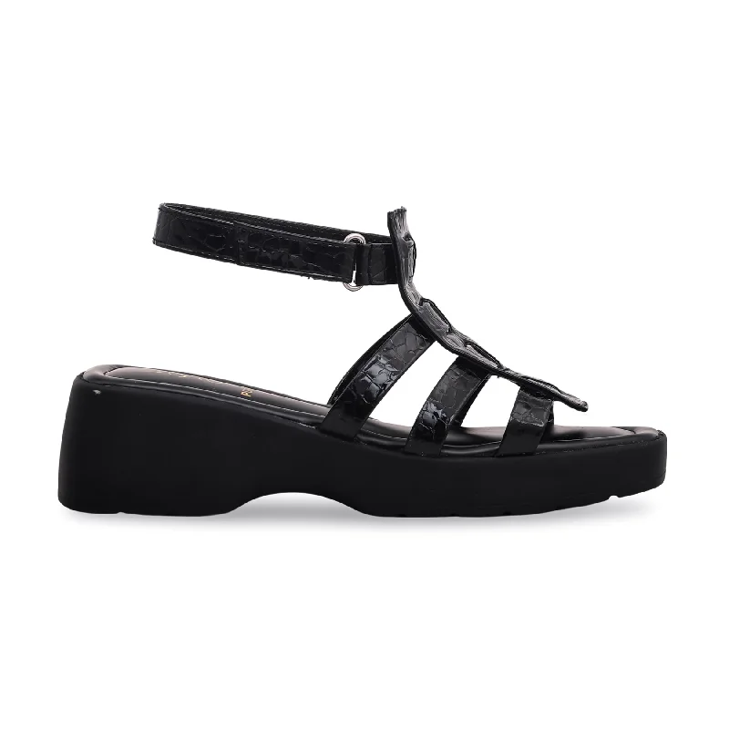 Sandals with pebble stepBlack Formal Sandal PU0173