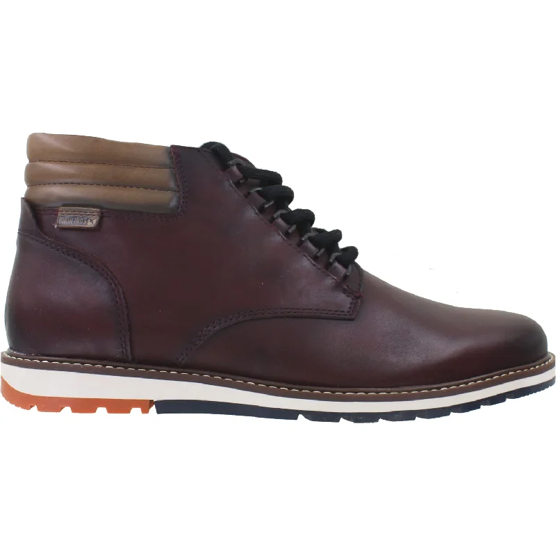 Booties for minimalist fashion-Men's Pikolinos Berna M8J-8154 Garnet Leather