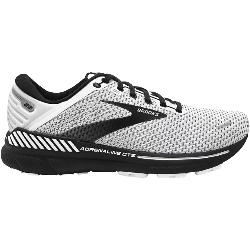 Athletic shoes for muddy trails-Men's Brooks Adrenaline GTS 22 White/Grey/Black Mesh