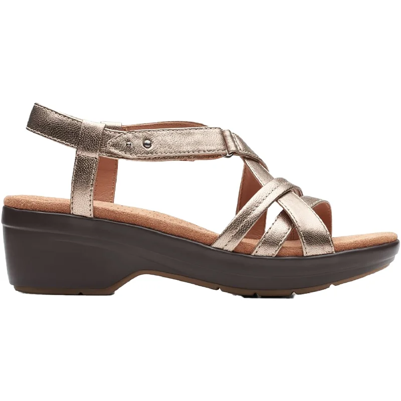 Sandals for wide feetWomen's Clarks Tuleah May Metallic Leather