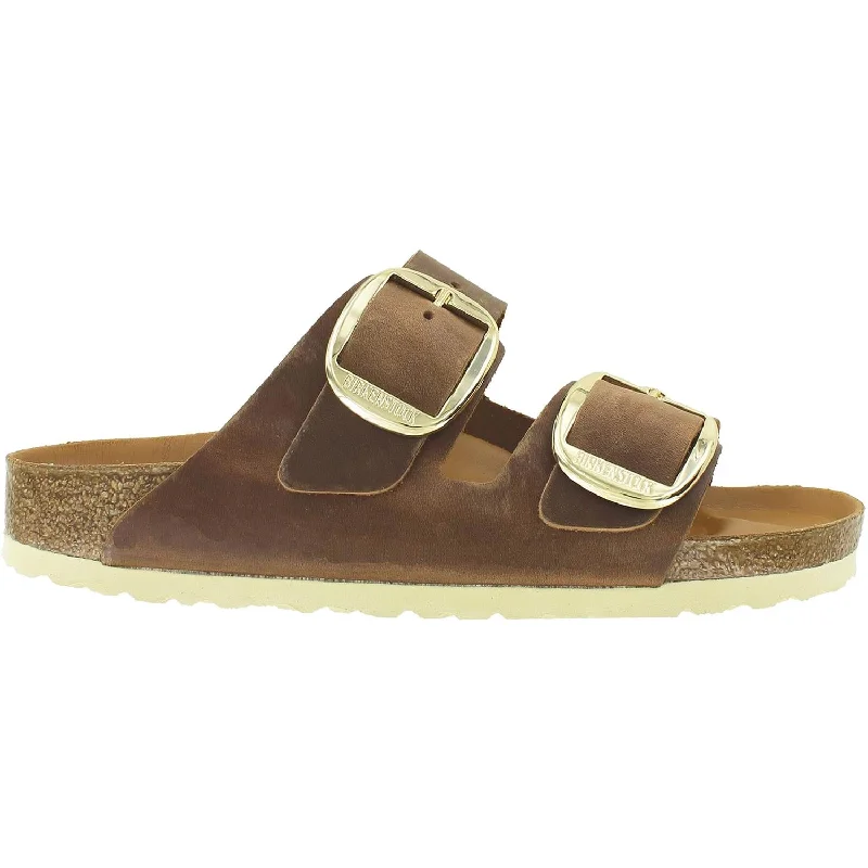 Sandals with coastal blueWomen's Birkenstock Arizona Big Buckle Cognac Antique Leather