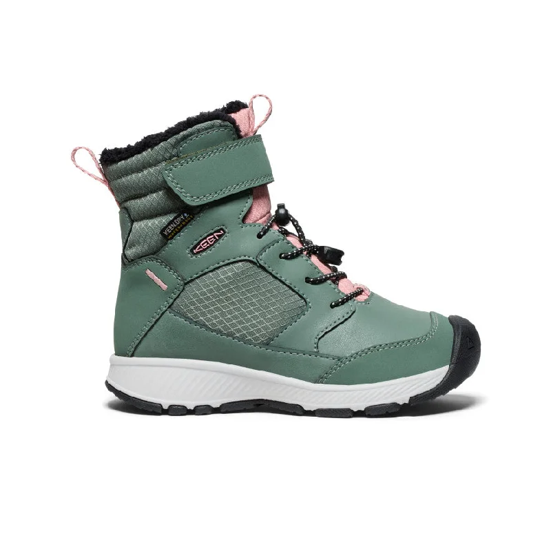 Snow boots for sledding-Little Kids' Skua Waterproof Winter Boot  |  Dark Forest/Rose Elegance