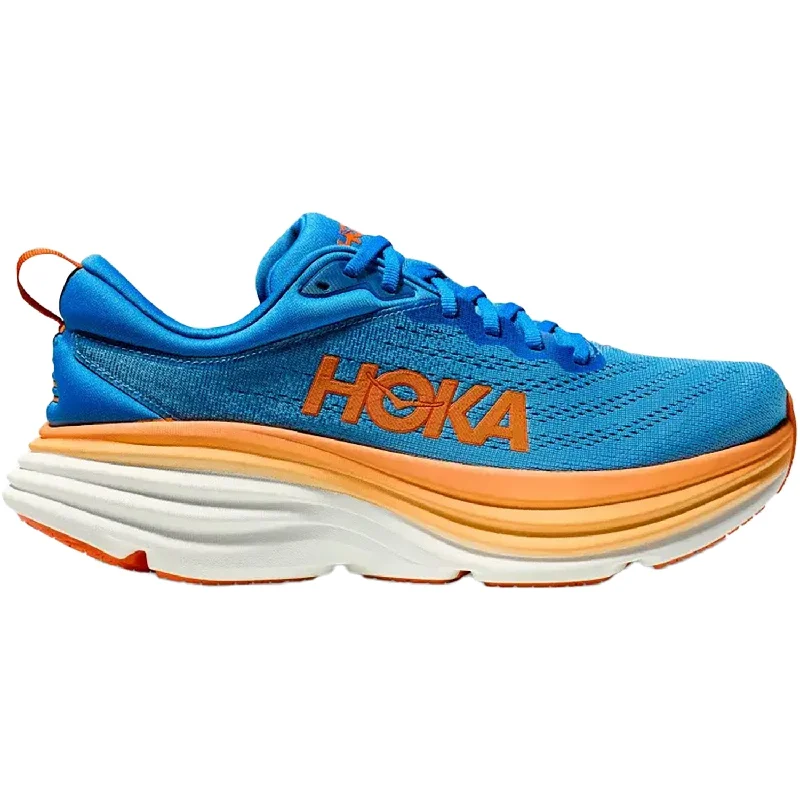 Athletic shoes for gym workouts-Men's Hoka Bondi 8 Coastal Sky/Vibrant Orange Mesh