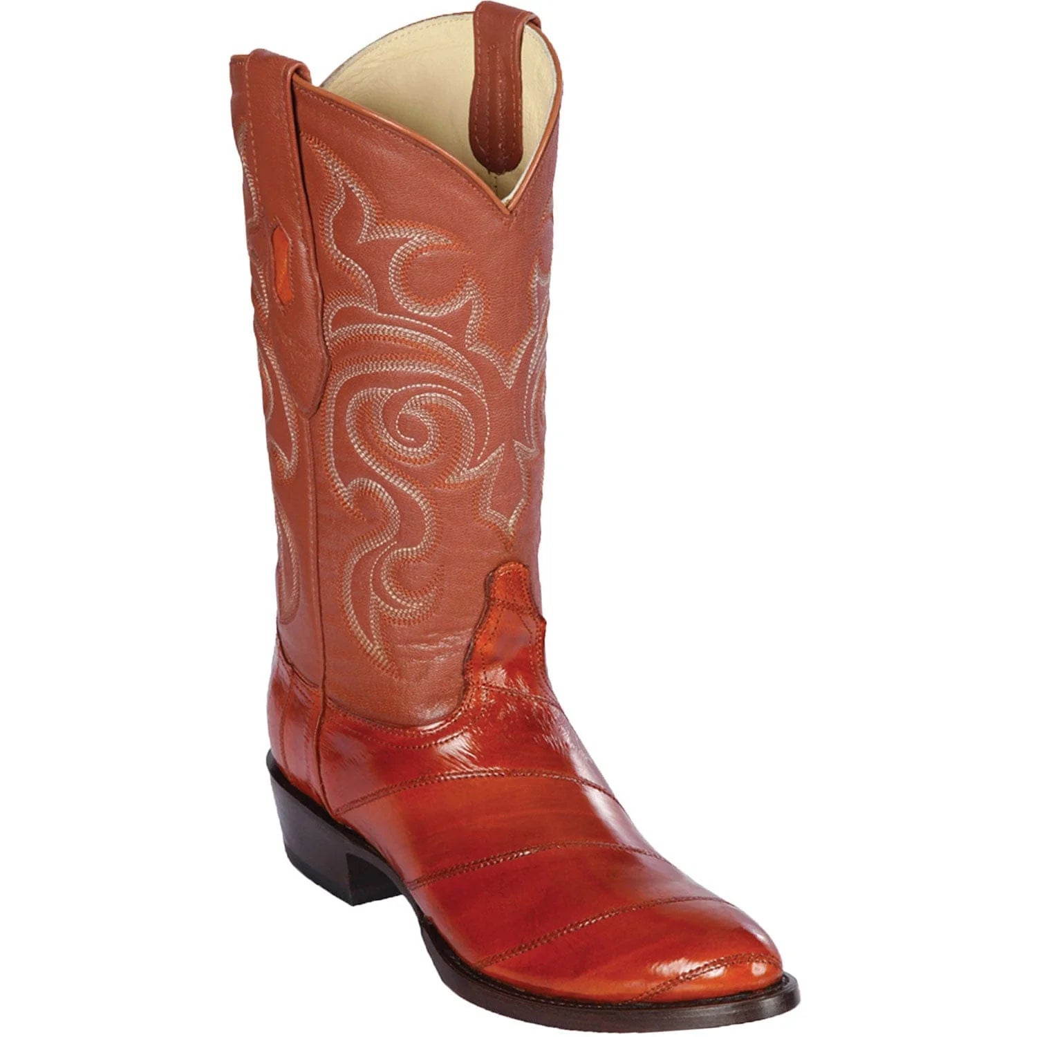 cowboy boots for men with unique color accents for a modern look-Cowboy boots with quick-dry featureLos Altos 650803 Men's Cognac Genuine EEL Round Toe Cowboy Boots