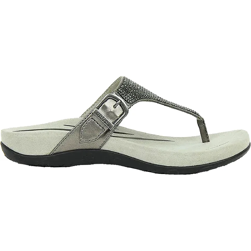 Sandals with snug styleWomen's Aetrex Rae Gunmetal Leather