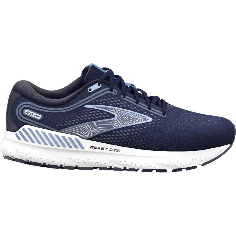 Athletic shoes for agile fitness-Men's Brooks Beast GTS 23 Peacoat/Blue/White Mesh