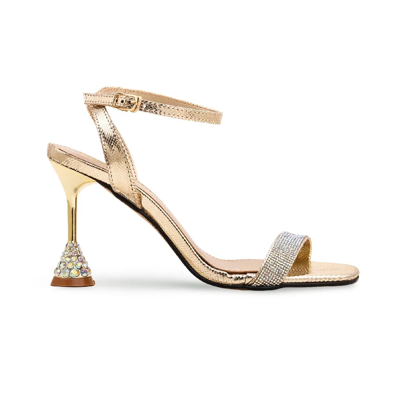 Sandals with knee reliefGolden Fancy Bridal Sandal FN5760