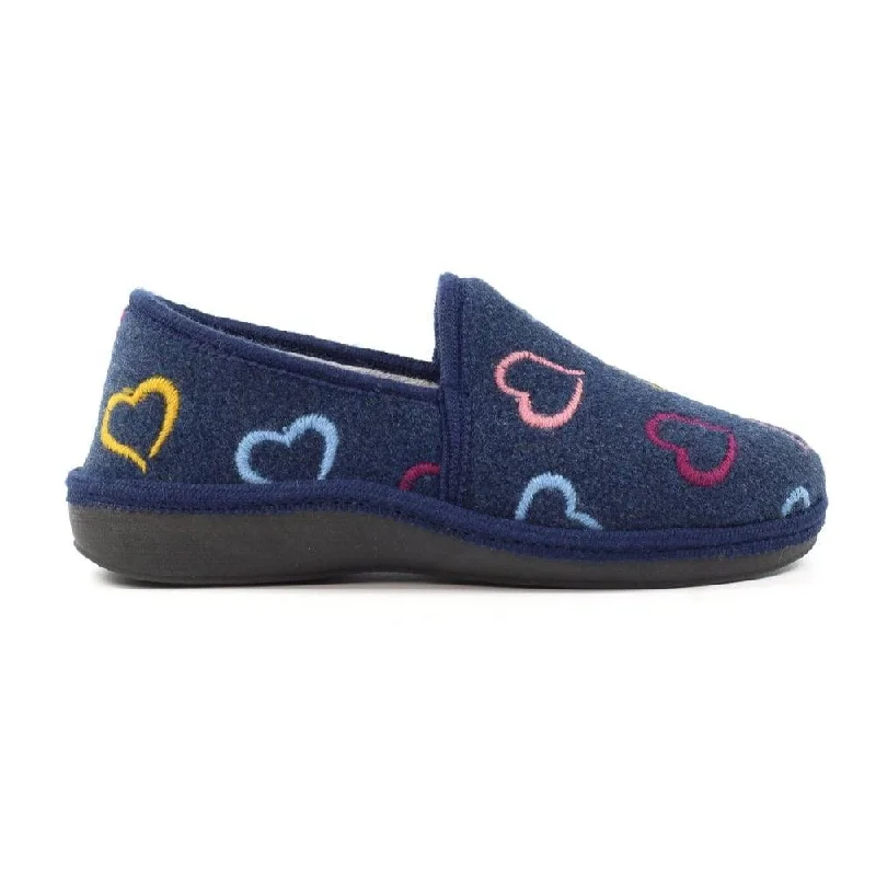 Lunar KLS134 Joyful Ladies Spanish Navy Slip On Slippers