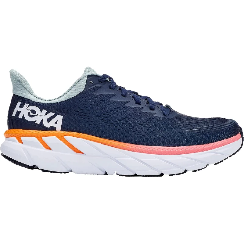 Athletic shoes with vibrant colors-Women's Hoka One One Clifton 7 Black Iris/Blue Haze Mesh