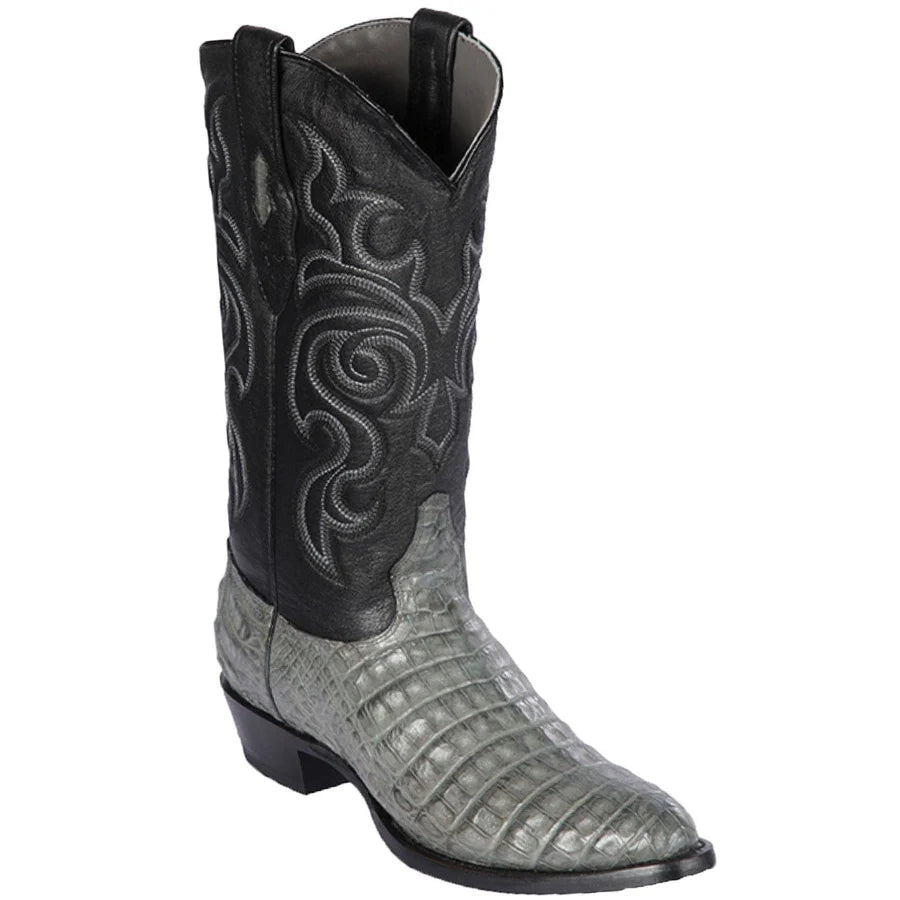 loafers for men with slip-resistant sole for added traction-Cowboy boots with autumn colorsLos Altos 658209 Men's Gray Genuine Caiman Belly Round Toe Cowboy Boots