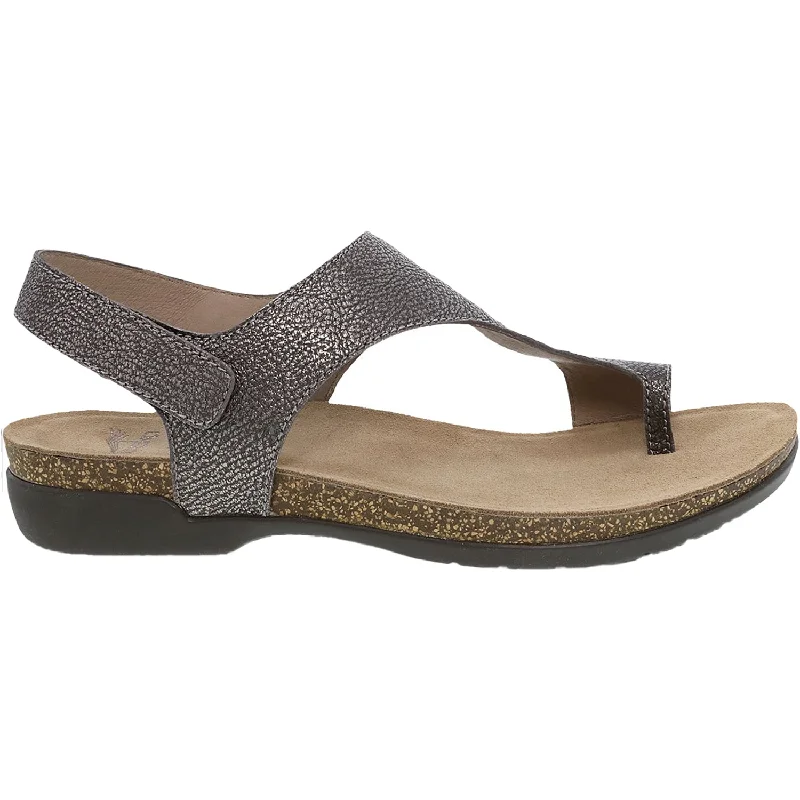 Sandals with velcro strapsWomen's Dansko Reece Pewter Metallic Leather