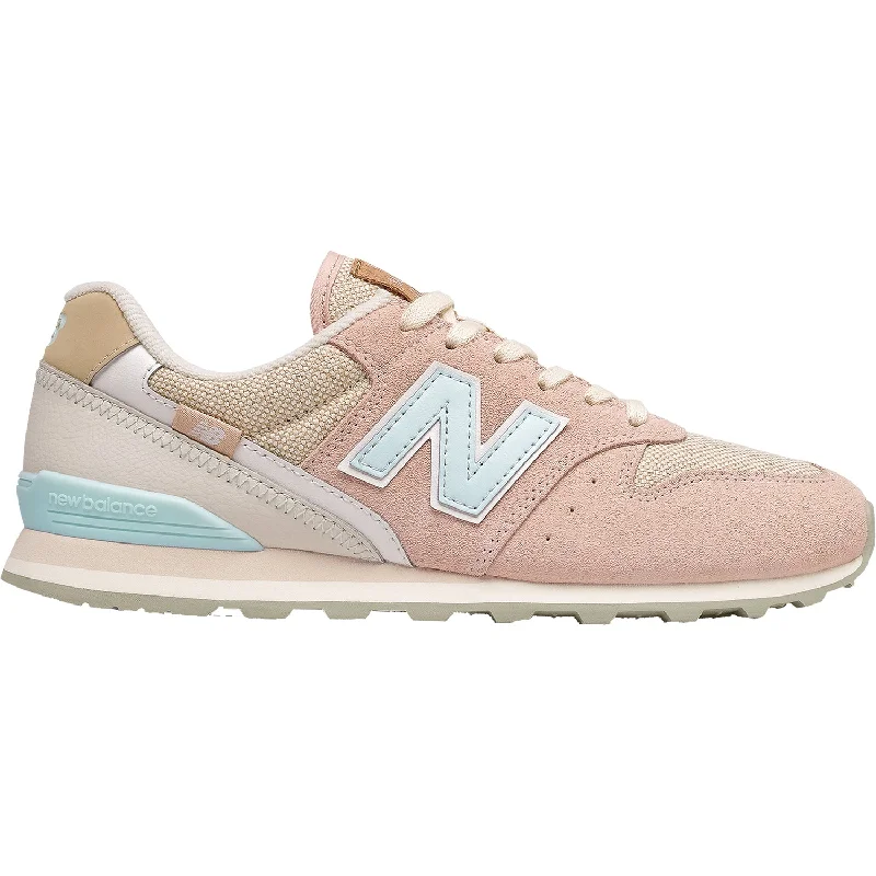 Athletic shoes with extra width-Women's New Balance WL996CPA Rose Water/White Suede/Mesh