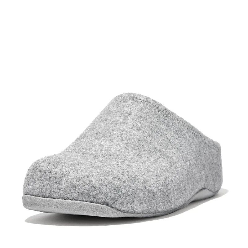 Slippers for cozy warmthFitFlop EH5-A06 Shuv Felt Clogs Ladies Tiptoe Grey Slippers