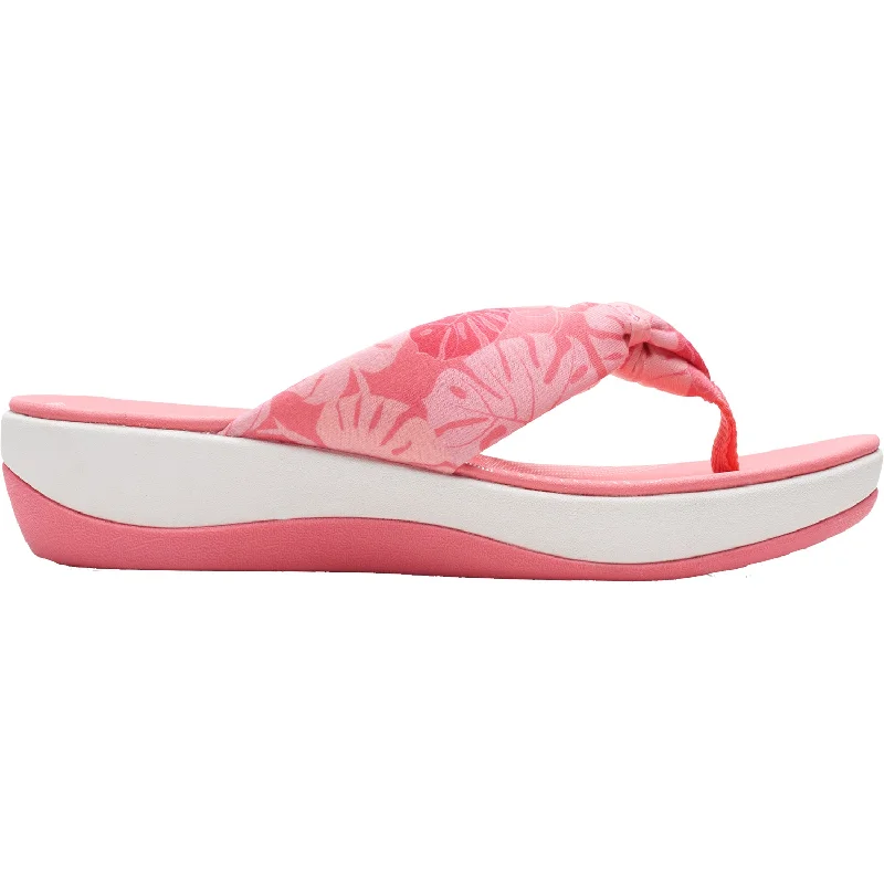 Sandals for sunset tonesWomen's Clarks Cloudsteppers Arla Glison Coral Print Fabric