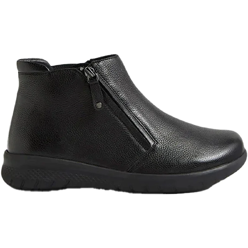 Booties for outdoor fashion-Women's Ziera Solange Black Tumbled Leather