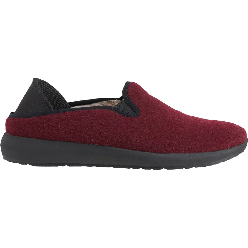 Slippers for slip-resistant gripWomen's Earth Guru Burgundy Wool