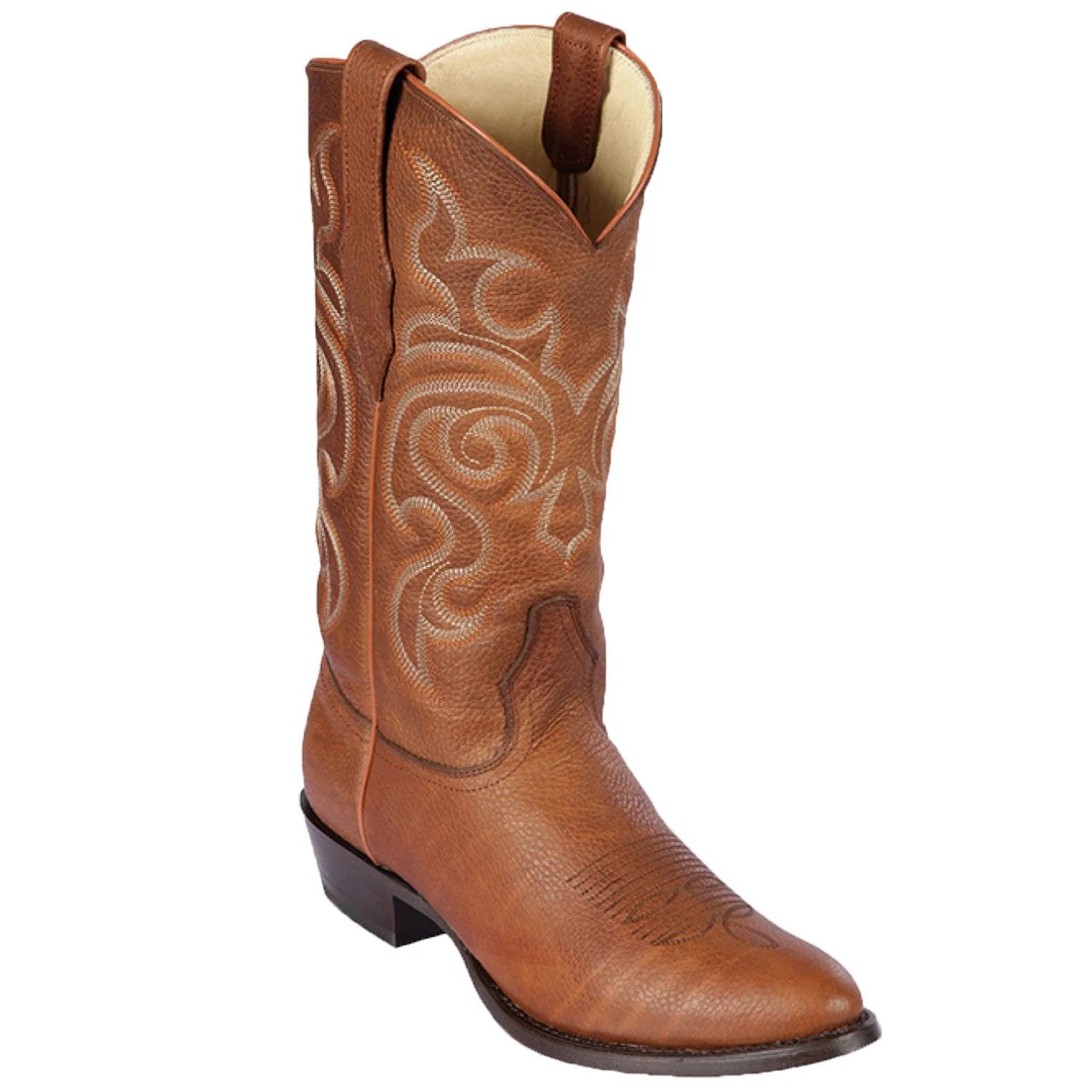 cowboy boots for men with classic styling for everyday wear-Cowboy boots with bold stitchingLos Altos 652751 Men's Honey Genuine Grisly Round Toe Cowboy Boots