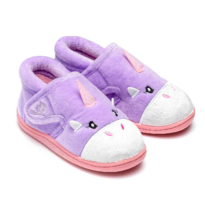 Slippers for home softnessChipmunk Unicorn Children Lavender Slippers