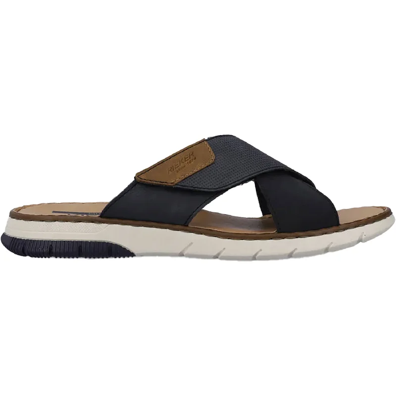 Sandals for relaxed wearMen's Rieker 25283-14 Cody 83 Pazifik/Lake/Mandel Synthetic