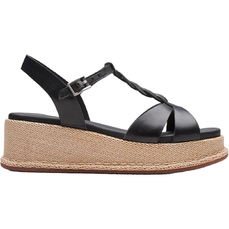 Sandals with rest vibeWomen's Clarks Kimmei Twist Black Leather