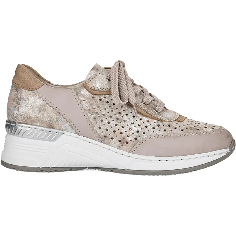 Athletic shoes with bold designs-Women's Rieker N4341-60 Kitty 41 Ice/Rose Metallic/Muschel