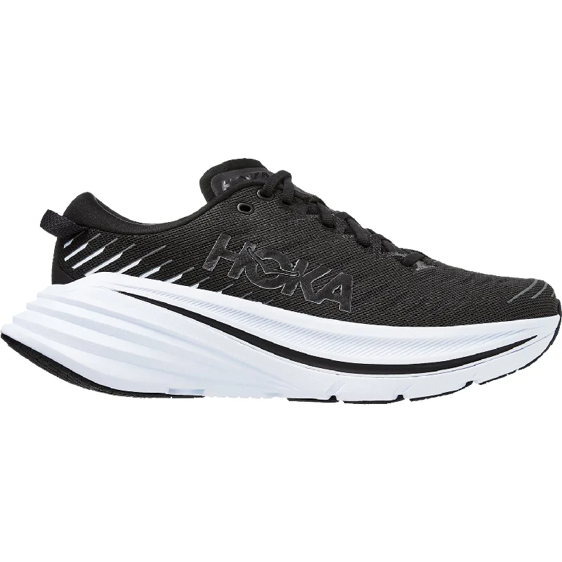 Athletic shoes for summer sports-Men's Hoka Bondi X Black/White Mesh