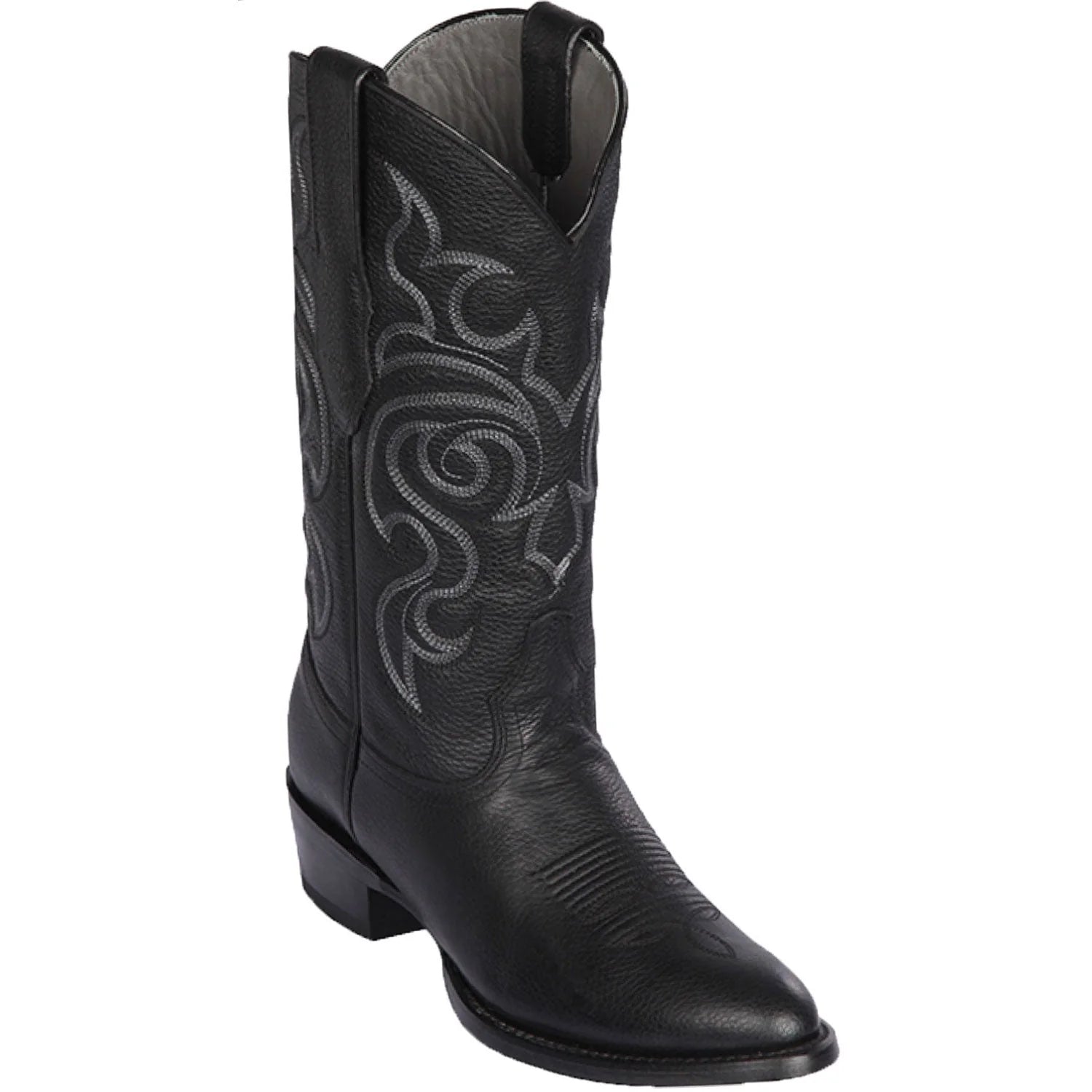 cowboy boots for men with high-quality rubber sole for durability-Cowboy boots with timeless designLos Altos 652705 Men's Black Genuine Grisly Round Toe Cowboy Boots