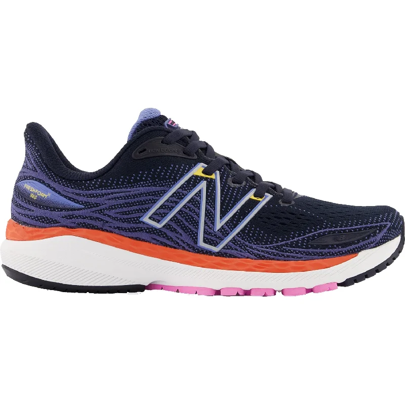 Athletic shoes for fitness jogs-Women's New Balance Fresh Foam X W860G12 Eclipse/Night Sky/Vibrant Orange Mesh