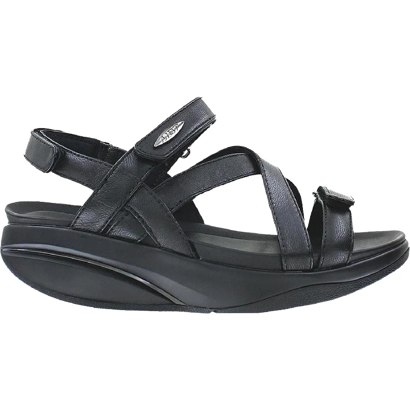 Sandals with peep toeWomen's MBT Kiburi Black Leather