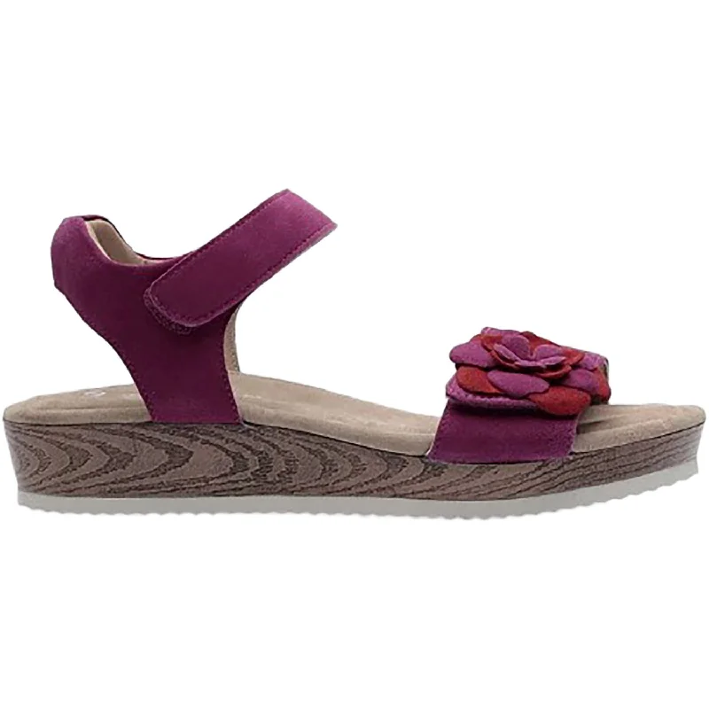 Sandals for rock strideWomen's Ara Flower Pink & Red Kid Suede