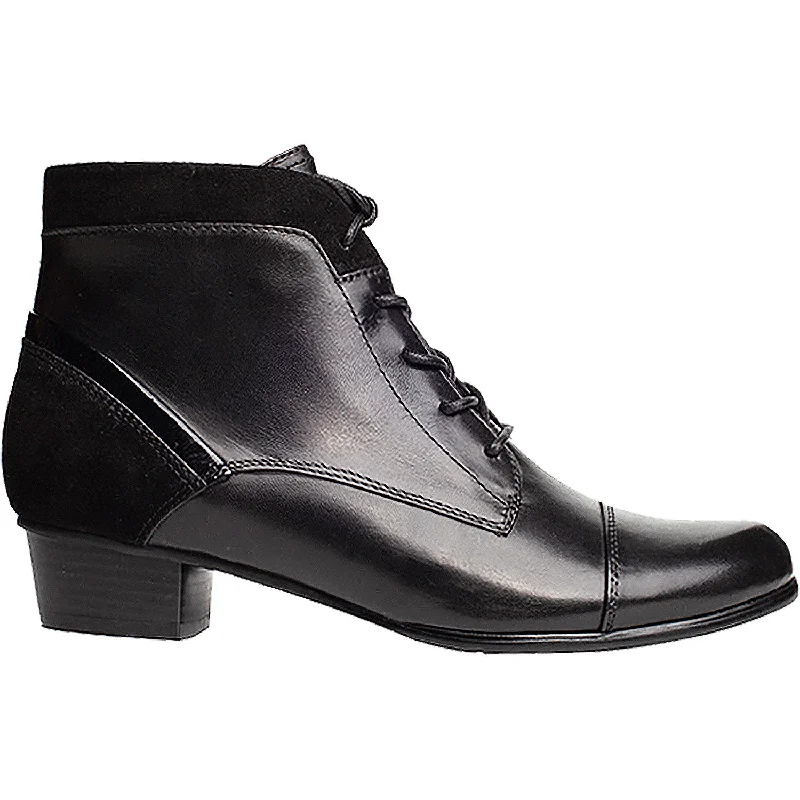 Booties for daily fashion-Women's Regarde Le Ciel Stefany-377 Black Glove Leather