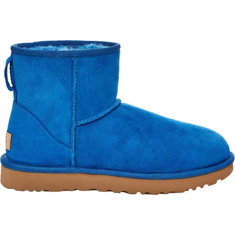 Booties with trendy fashion-Women's UGG Classic Mini II Classic Blue Sheepskin