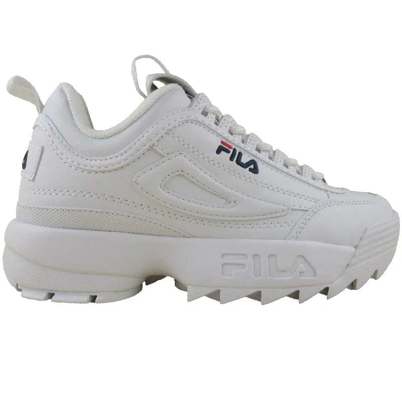 Fila Kids White Disruptor 2 Grade-School Lifestyle Casual Shoes