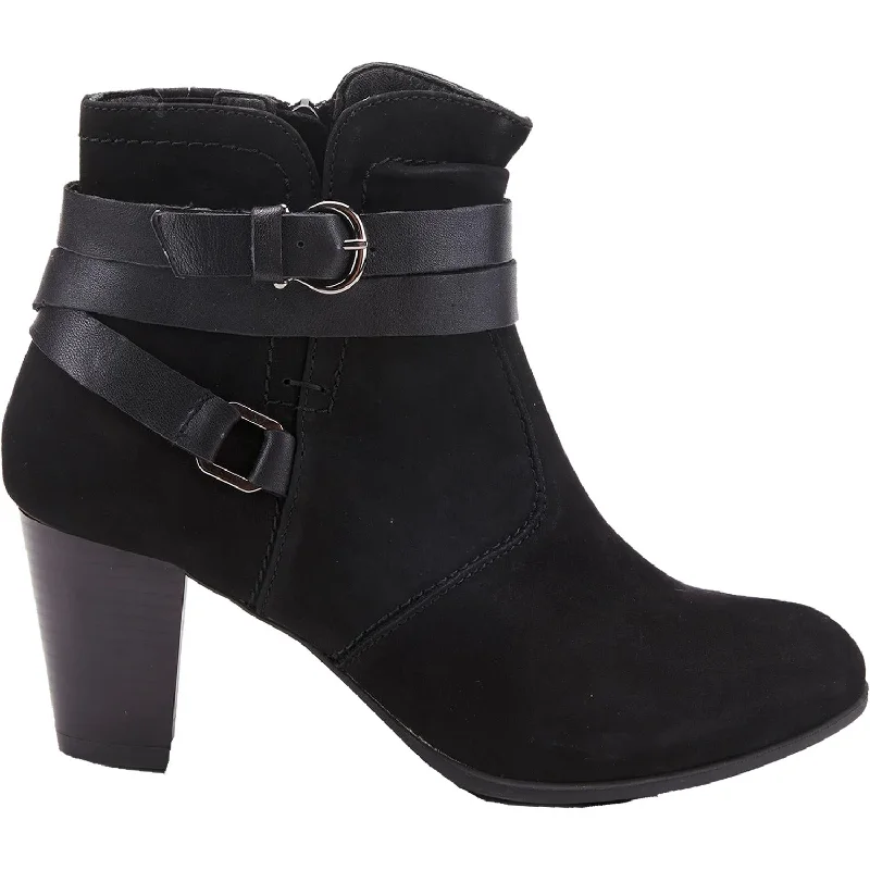 Booties with cool style-Women's Spring Step Mollie Black Nubuck