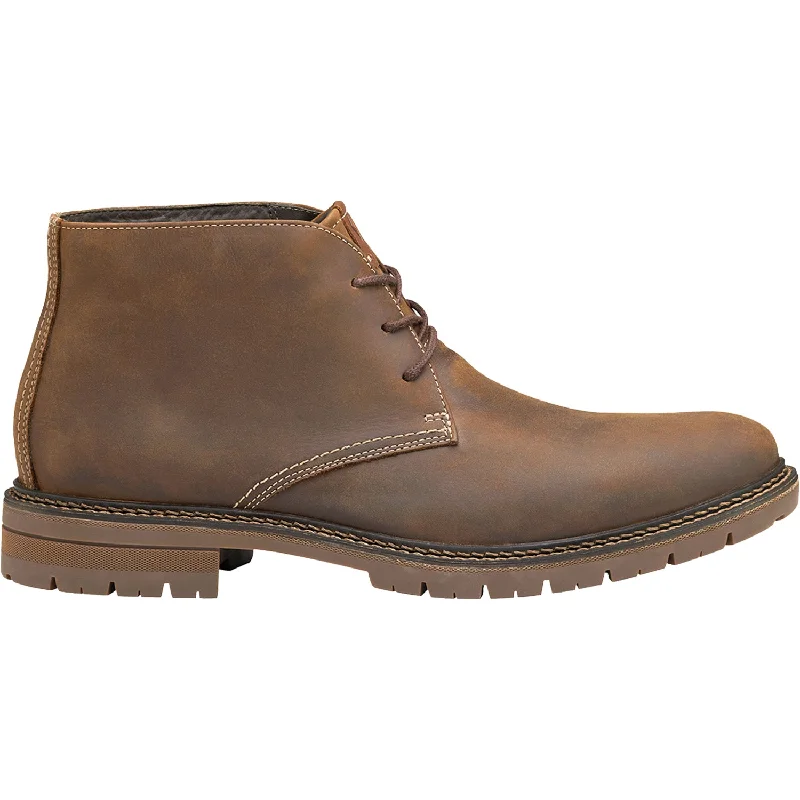 Booties with modern fashion-Men's Johnston & Murphy Kipton Chukka Brown Leather