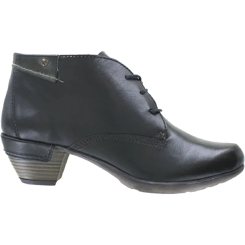 Booties with durable fashion-Women's Pikolinos Rotterdam 902-8538 Black Leather