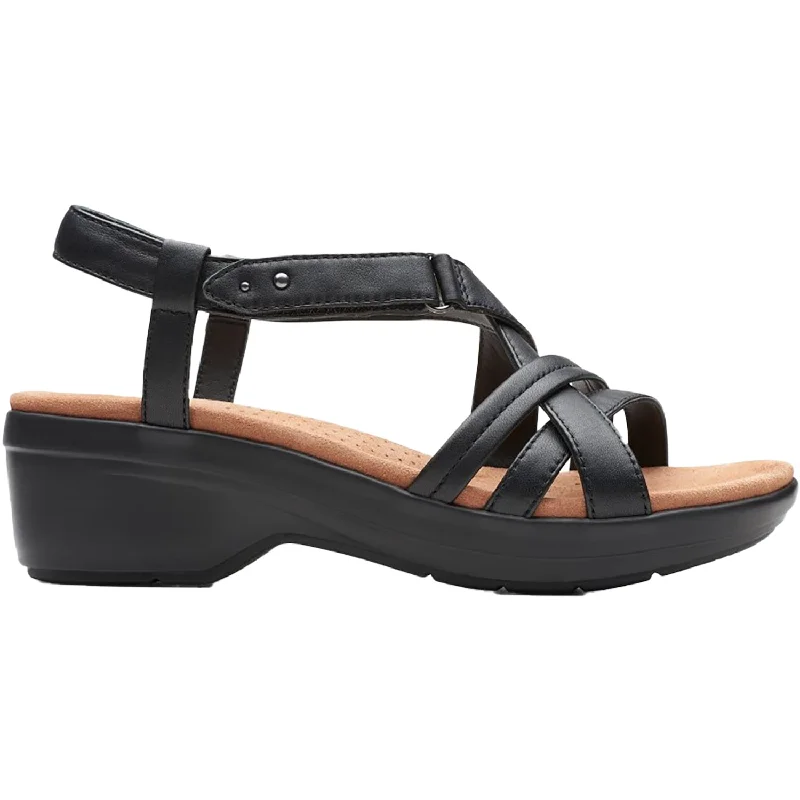 Sandals for custom fitWomen's Clarks Tuleah May Black Leather