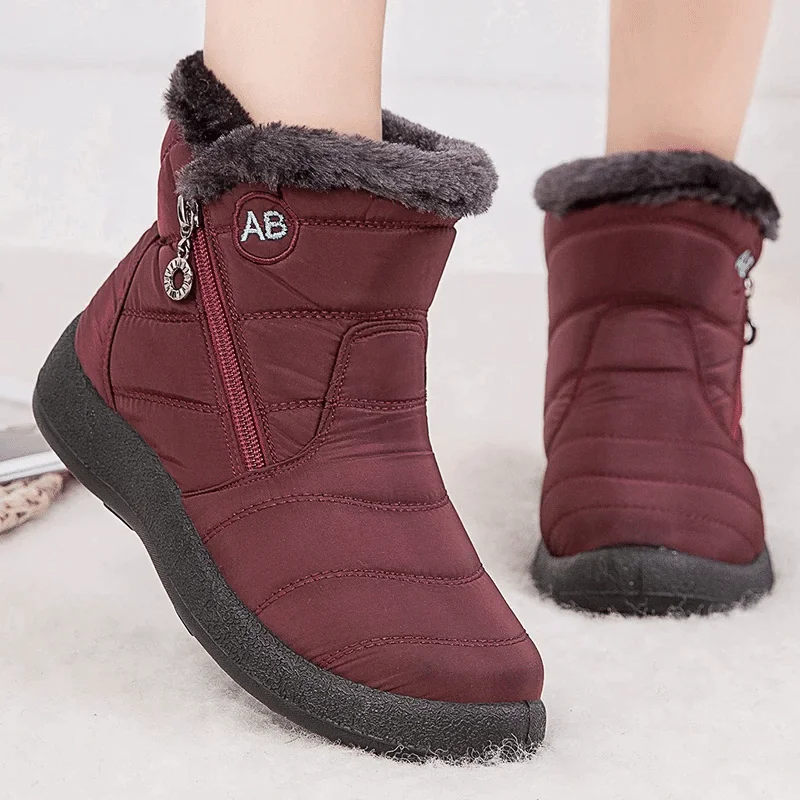 Snow boots for foggy trails-Fur Lined Snow Boots Women Outdoor Orthopedic Shoes