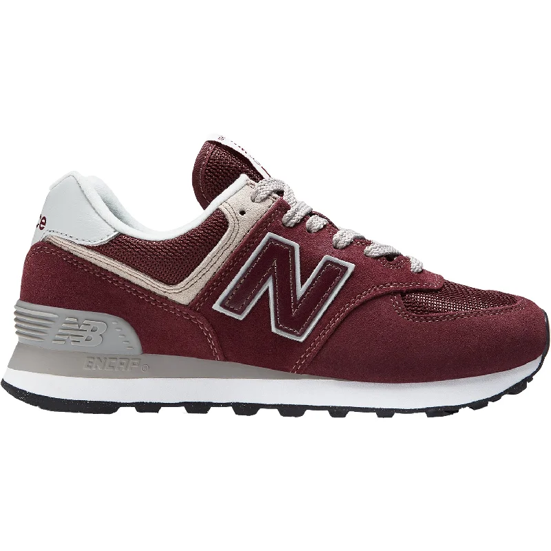 Athletic shoes for long runs-Women's New Balance WL574EVM Burgundy Suede