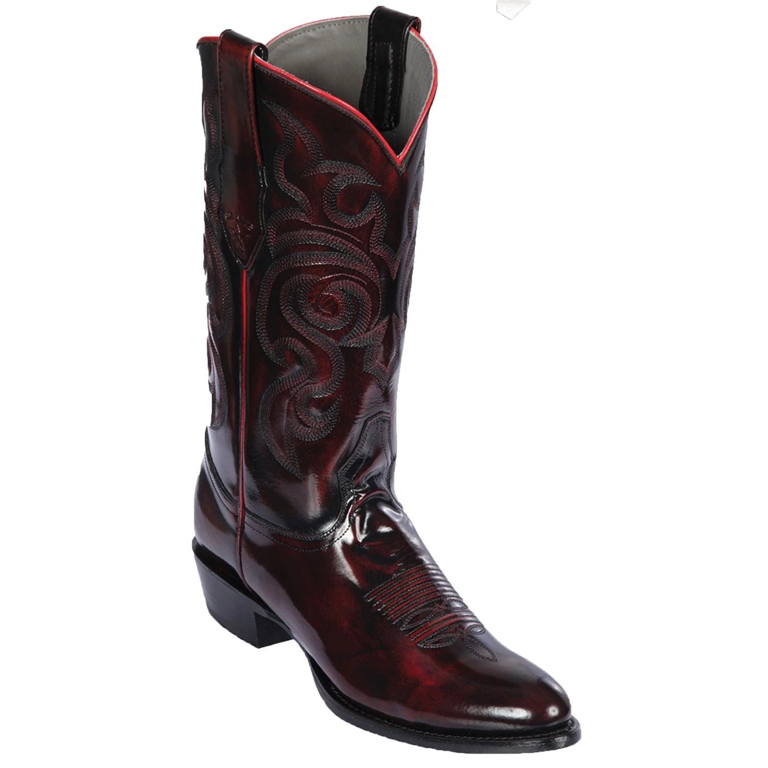 cowboy boots for men with sturdy side zipper for convenience-Cowboy boots with raw leatherLos Altos 654218 Men's Black Cherry Genuine Chameleon Round Toe Cowboy Boots