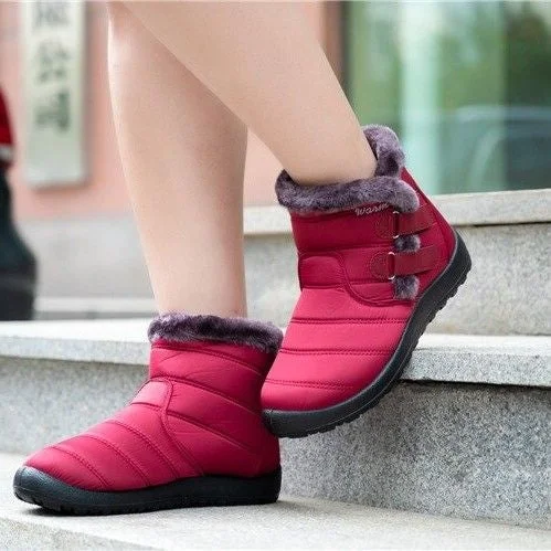 Snow boots for icy roads-OCW Orthopedic Waterproof Boots For Women Fur Plush Keep Warm Winter Non-slip Soles