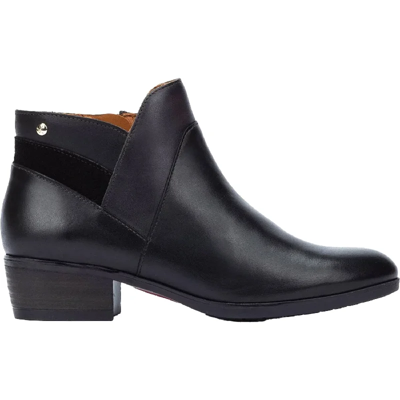 Booties with soft style-Women's Pikolinos Daroca W1U-8732C2 Black Leather