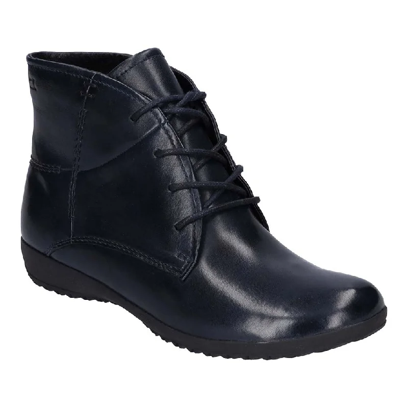 Ankle boots affordable price-Josef Seibel 79709 Naly 09 Ladies Ocean Navy Leather Lace Up Ankle Boots