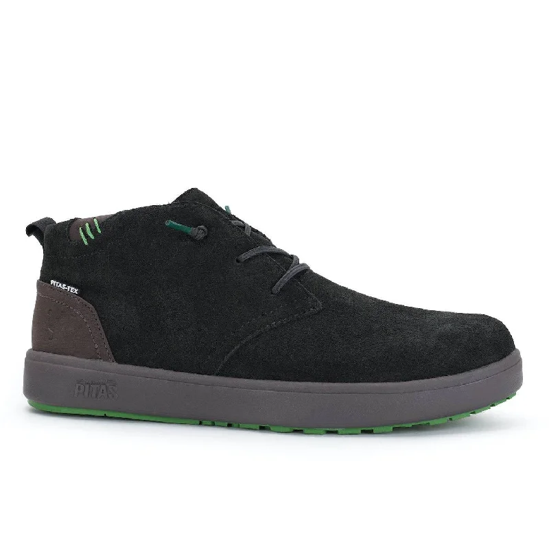 Ankle boots for taller frames-Walk in Pitas Coast-Jaya Mens Moss Green Suede Waterproof Elasticated Ankle Boots