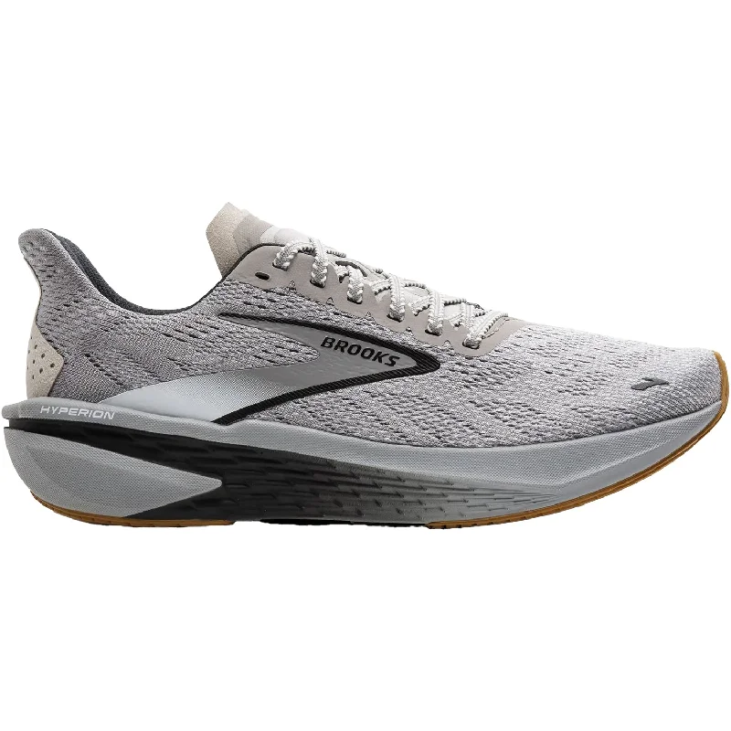 Athletic shoes for marathon training-Men's Brooks Hyperion 2 Alloy/Bright White/Black Mesh