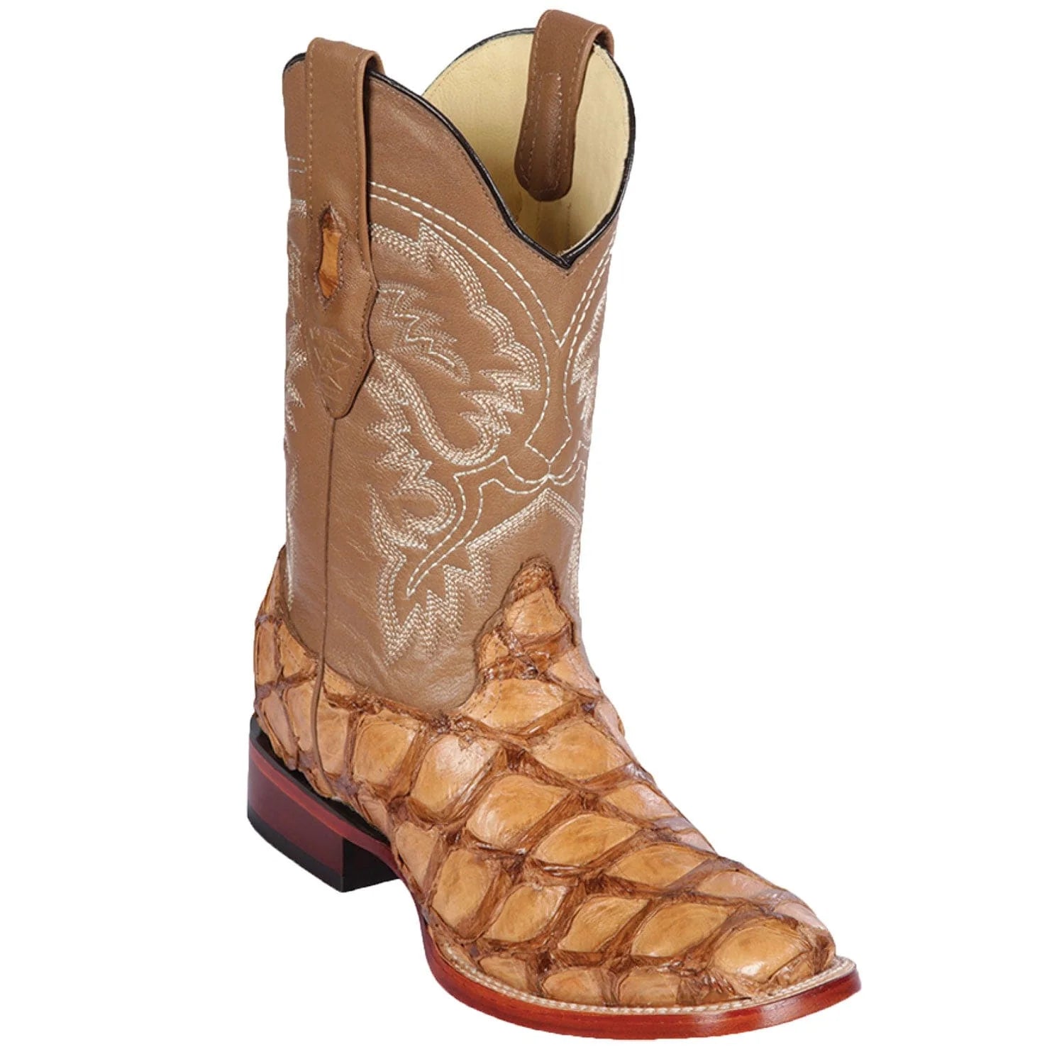 cowboy boots for women with delicate beading for added elegance-Cowboy boots for back painLos Altos 8221011 Men's Oryx Genuine Piraruccu Wide Square Toe Cowboy Boots