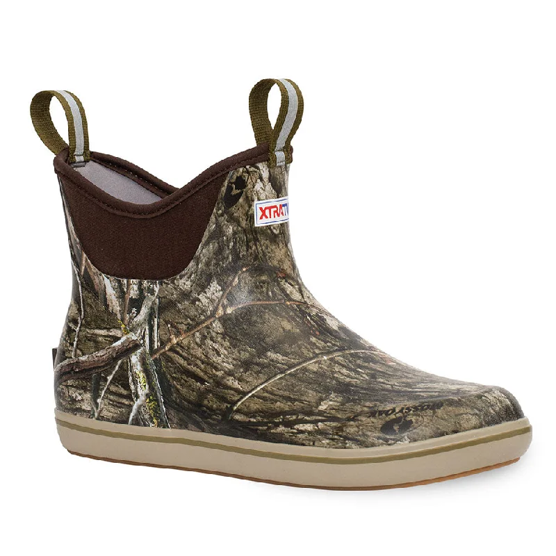 Ankle boots with ruched design-XTRATUF Men's Ankle Pull-On Deck Boots- Mossy Oak™ Country DNA