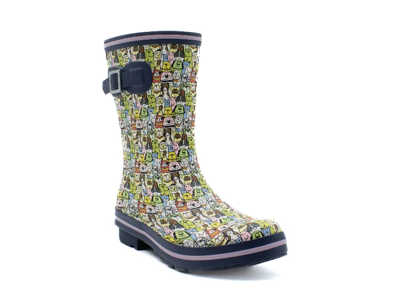 Rain boots with soft upper-SKECHERS BOBS Rain Check All Over Rover Rain Boot