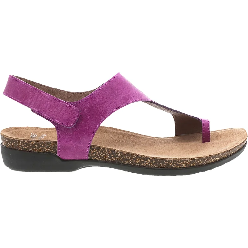 Sandals with fresh designWomen's Dansko Reece Magenta Milled Burnished Leather